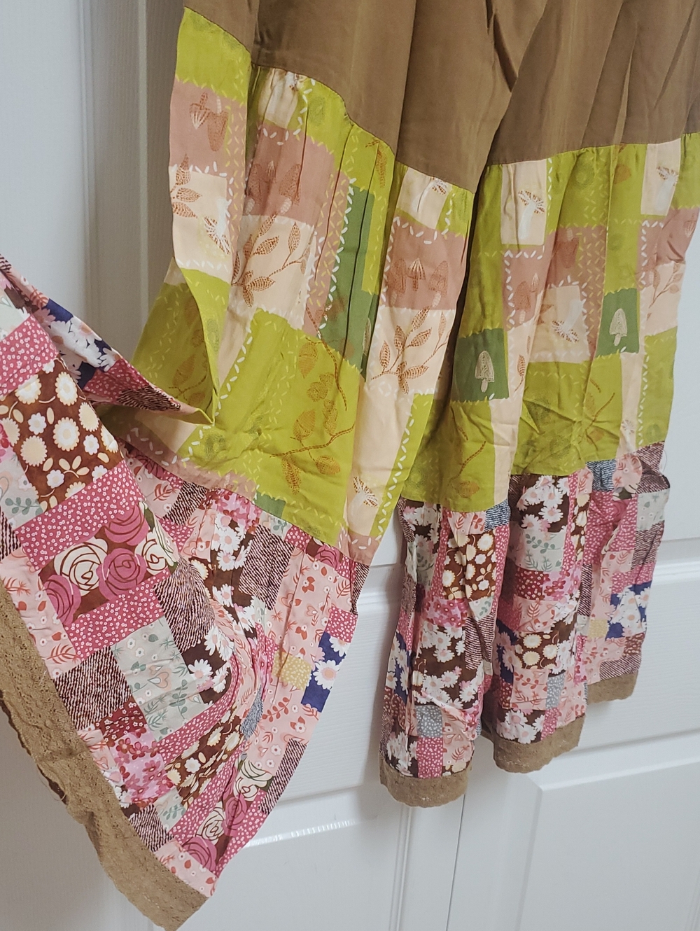 Easel Los Angeles Boho Patchwork Wide-Leg Pants/M - Picture 7 of 13